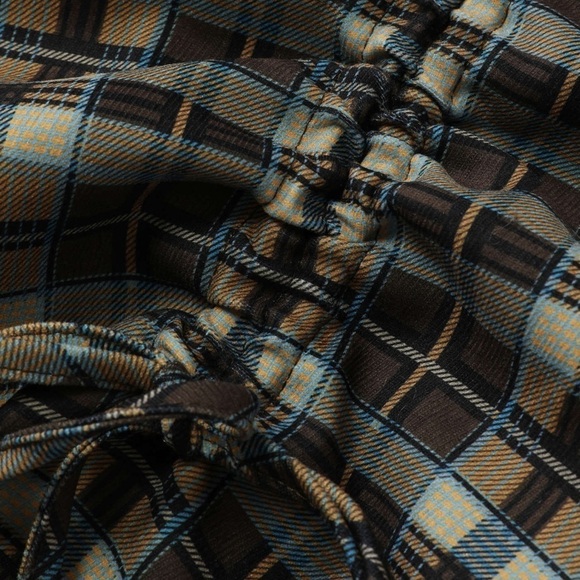 Cider plaid pattern ruched blazer with shoulder pads in a size large - Picture 16 of 16